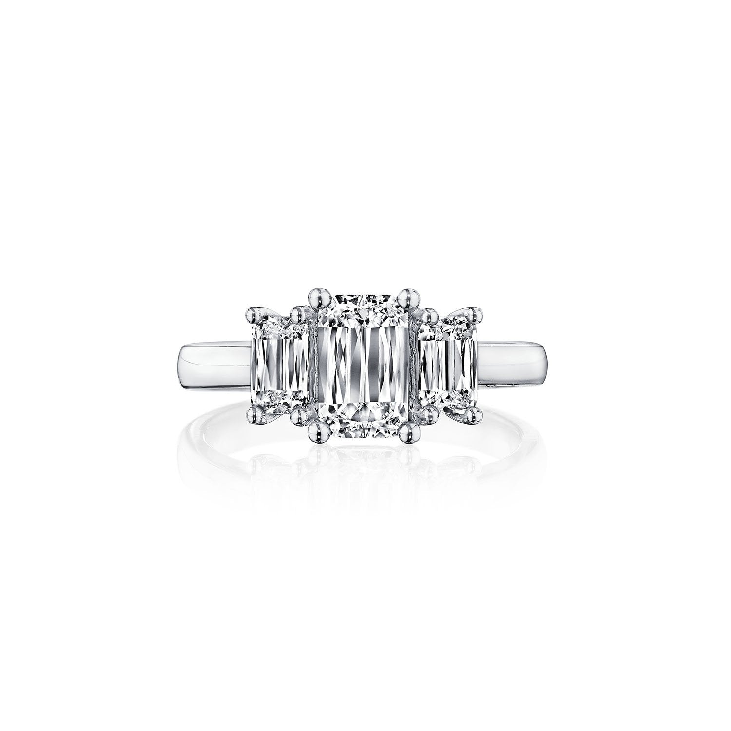 Fink's Exclusive Platinum ASHOKA® Three Stone Engagement Ring